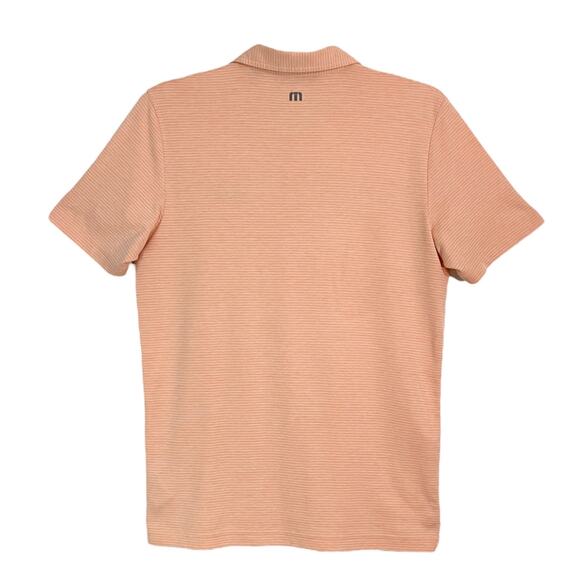 Travis Mathew Swimming Stripe Polo Short Sleeve Golf Shirt Pima Cotton Medium - Picture 7 of 11